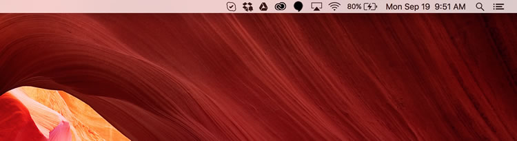 macOS Sierraのステータス・バー